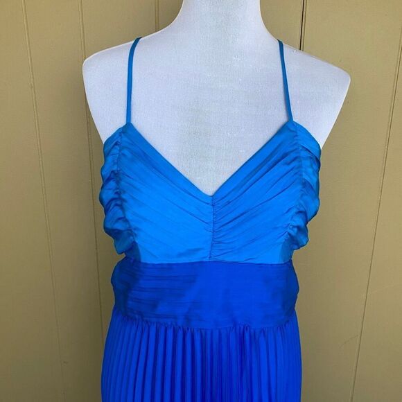 Express women 10 cut out spaghetti strap pleated maxi dress blue - Picture 2 of 11